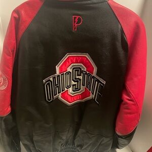 Leather Ohio State University bomber jacket.  Pro Player Large